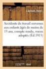 Image for Les Accidents Du Travail Survenus Aux Enfants ?g?s de Moins de 13 Ans, Compte Rendu Des Discussions