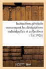 Image for Instruction Generale Concernant Les Designations Individuelles Et Collectives