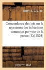 Image for Concordance Des Lois Sur La Repression, La Poursuite Et Le Jugement : Des Infractions Commises Par La Voie de la Presse Ou Par Tous Autres Moyens de Publication