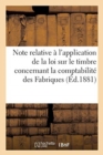 Image for Note Relative A l&#39;Application de la Loi Sur Le Timbre