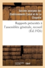 Image for Rapports Presentes A l&#39;Assemblee Generale, Recueil