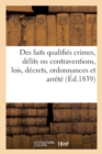 Image for Repertoire Analytique Des Faits Qualifies Crimes, Delits Ou Contraventions, Et Indiquant Les Lois