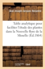 Image for Table Analytique Pour Faciliter l&#39;?tude Des Plantes