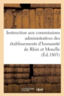 Image for Instruction Aux Commissions Administratives Des Etablissements d&#39;Humanite de Rhin Et Moselle