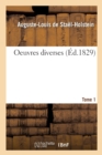 Image for Oeuvres Diverses. Tome 1
