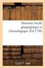 Image for Memoire Locale G?ographique Et Chronologique. Accompagn?e Du Calcul Ecclesiastique