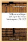 Image for Tableaux analytiques de l&#39;Esprit des lois de Montesquieu