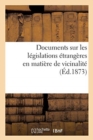 Image for Documents Sur Les L?gislations ?trang?res En Mati?re de Vicinalit?