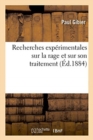 Image for Recherches Exp?rimentales Sur La Rage Et Sur Son Traitement
