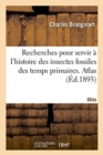 Image for Recherches Pour Servir ? l&#39;Histoire Des Insectes Fossiles Des Temps Primaires. Atlas : Pr?c?d?es d&#39;Une ?tude Sur La Nervation Des Ailes Des Insectes