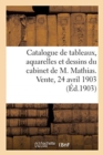 Image for Catalogue de Tableaux, Aquarelles Et Dessins Du Cabinet de M. Mathias. Vente, 24 Avril 1903