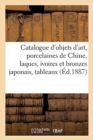 Image for Catalogue d&#39;Objets d&#39;Art, Porcelaines de Chine, Laques, Ivoires Et Bronzes Japonais : Tableaux Anciens