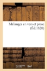 Image for M?langes En Vers Et Prose