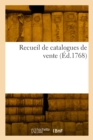 Image for Recueil de catalogues de vente