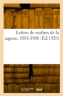 Image for Lettres de maitres de la sagesse, 1881-1888