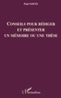 Image for Conseils pour rediger presenter memoire.