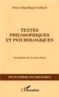Image for Textes philosophiques et psychologiques