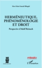 Image for Hermeneutique, phenomenologie et droit.