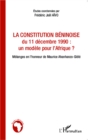 Image for La Consitution Beninoise Du 11 Decembre 1990 : Un Modele Pou