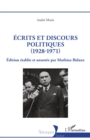 Image for Ecrits et discours politiques (1928-1971)