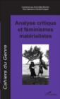 Image for Analyse Critique Et Feminismes Materialistes: Hors-Serie 2016