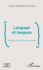 Image for Langage Et Langues: Abrege De Psycholinguistique