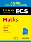 Image for Maths. ECS. Annales corrigees et commentees. Concours 2015/2016/2017