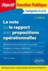 Image for La note ou le rapport avec propositions operationnelles. Categories A et B - 2e edition