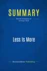 Image for Summary: Less Is More - Jason Jennings: How Great Companies Use Productivity as a Competitive Tool in Business
