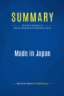 Image for Summary: Made In Japan - Akio Morita, Edwin Reingold and Mitsuko Shimomura: Akio Morita and SONY