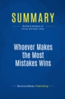 Image for Summary: Whoever Makes The Most Mistakes Wins - Richard Farson and Ralph Keyes: The Paradox of Innovation