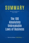 Image for Summary : The 100 Absolutely Unbreakable Laws of Business Success - Brian Tracy