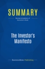 Image for Summary : The investor&#39;s Manifesto - William J. Bernstein: Preparing for Prosperity, Armageddon, and Everything In Between