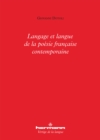 Image for Langage et langue de la poesie francaise contemporaine