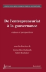 Image for De l&#39;entrepreneuriat a la gouvernance. Enjeux et perspectives (Collection finance, gestion, management)