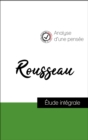 Image for Analyse d&#39;une pensee : Rousseau (resume et fiche de lecture plebiscites par les enseignants sur fichedelecture.fr)