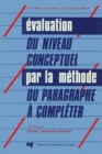 Image for Evaluation Du Niveau Conceptuel Par La Methode Du Paragraphe a Completer