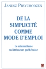 Image for De La Simplicite Comme Mode D&#39;emploi.