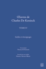 Image for A uvres de Charles De Koninck. Tome IV. Inedits et temoignages