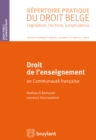 Image for Droit de l&#39;enseignement: en Communaute francaise