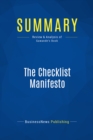 Image for Summary: The Checklist Manifesto - Atul Gawande: How to Get Things Right