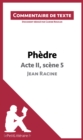 Image for Phedre de Racine - Acte II, scene 5: Commentaire de texte