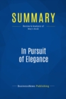 Image for Summary: In Pursuit of Elegance - Matthew E. Way