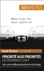 Image for Priorite aux priorites de Stephen R. Covey: Vers une meilleure gestion de son temps