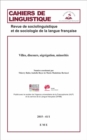 Image for Villes, Discours, Segregation, Minorites: Essai De Sociolinguistique