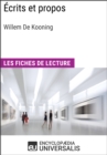 Image for Ecrits et propos de Willem De Kooning: Les Fiches de lecture d&#39;Universalis
