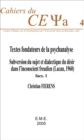Image for Textes fondateurs de la psychanalyse: Subversion du sujet et dialectique du desir dans l&#39;inconscient freudien (Lacan, 1960) - Fasc. 1