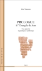Image for Prologue a l&#39;Evangile de Jean: Une approche linguistique et symbolique