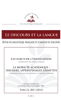 Image for Les sujets de l&#39;enonciation: La mobilite academique : discours, apprentissages, identites - 3.2 - 2011 [2012]