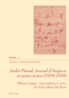 Image for André Pézard, Journal d&#39;Avignon Et Autres Textes (1919-1920): Édition Critique : Transcription Et Notes De Sylvie Marie Dit Borel